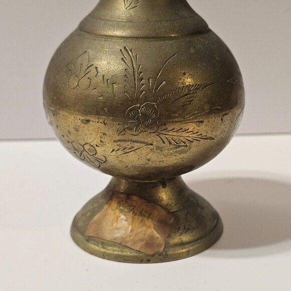 Vtg Indian Brass Rose Water Holy Water Sprinkling Bottle (Gulab Pash) Religious - Picture 8 of 17